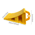 ABS Car Wheel Chock Anti-Slip Multipurpose Wheel Stopper Portable Yellow Tire Chocks Wear-Resistant Tire Stopper for Trucks RVs