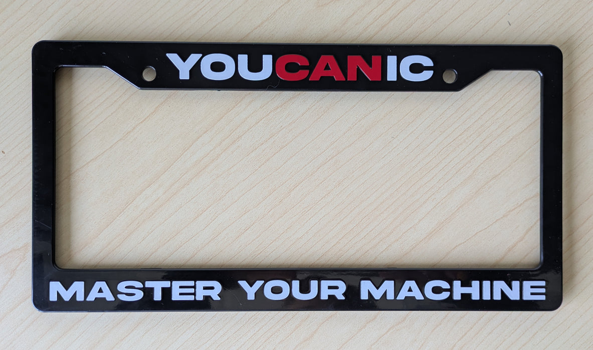 License Plate Frame Raised Letters 3D Embossed | Master Your Machine | Universal Fit Black Car Tag Holder