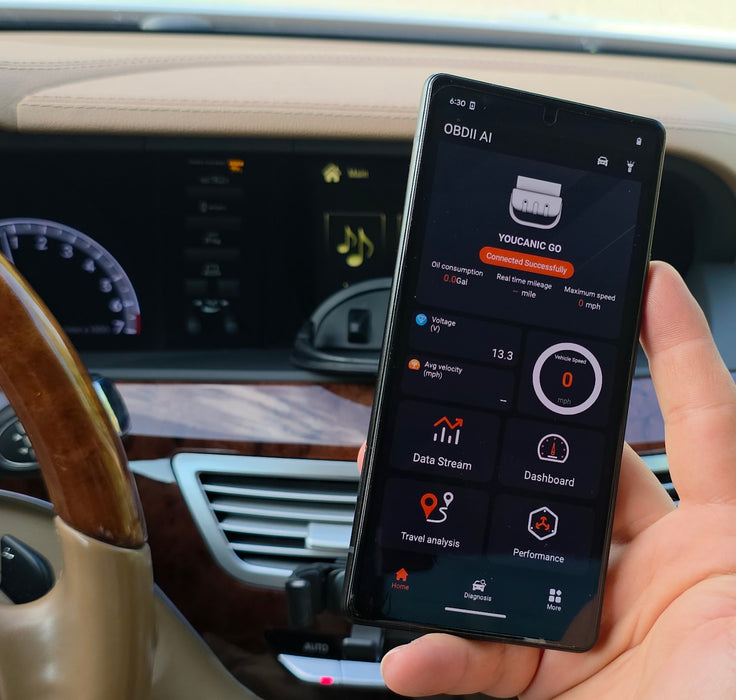 YOUCANIC UCAN-GO Bluetooth OBD2 Engine Real Time Dashboard, Speedometer, Tachometer - Erase Clear Check Engine Light