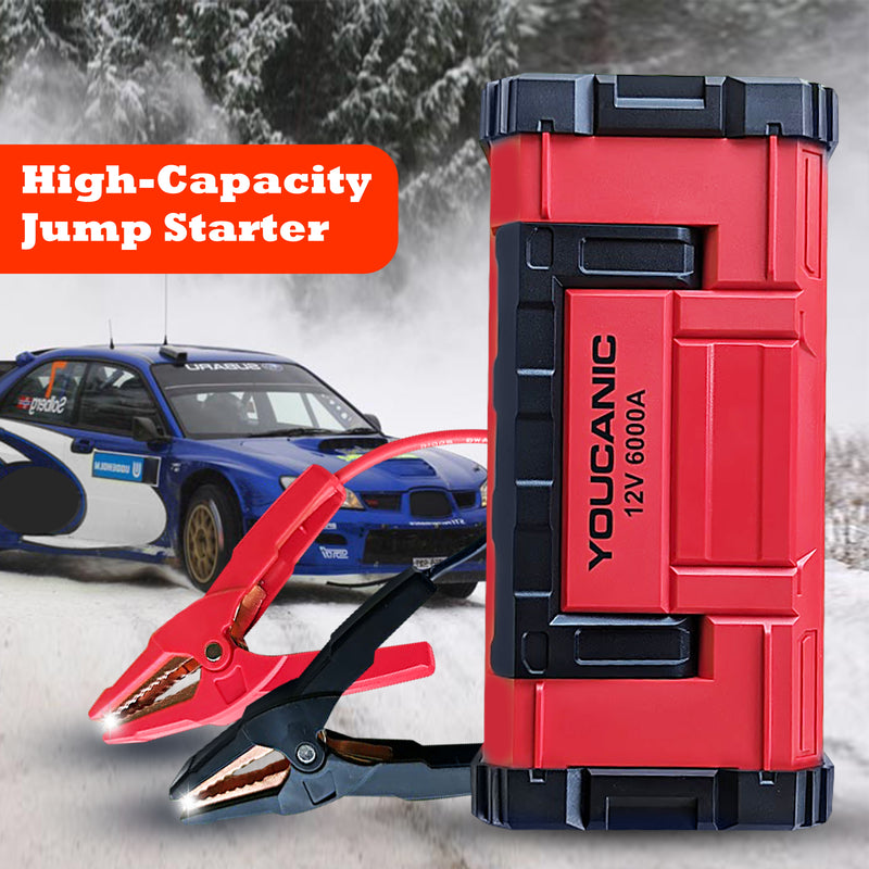 YOUCANIC Pro 6000A jump starter with smart clamps and storage case