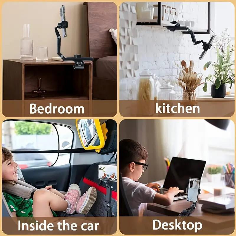 New 1080° Multi-Function Sun Visor Universal 360 Degree Rotating Phone Holder Suitable for Any Scene Car Holder-Rotatable and Retractable Porte Para Telefono Bracket Carmobile Supplies