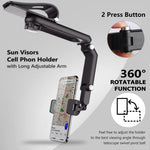 New 1080° Multi-Function Sun Visor Universal 360 Degree Rotating Phone Holder Suitable for Any Scene Car Holder-Rotatable and Retractable Porte Para Telefono Bracket Carmobile Supplies