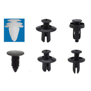 Nylon push retainer clips for bumper covers, fender liners and trim panels