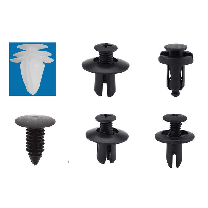 100pcs Auto Fastener Clip Kit – 6 Sizes Car Body Push Retainer Rivet Bumper Door Trim Panel Clips