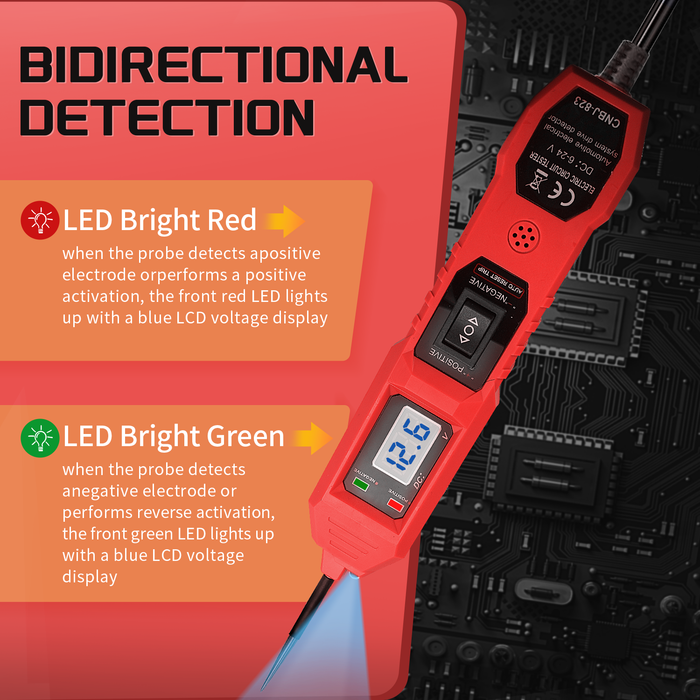 Multi-Function Automotive Circuit Tester Pen – LCD Digital Voltmeter, Car Electrical System Diagnostic Tool for Voltage, Current, Resistance & Continuity