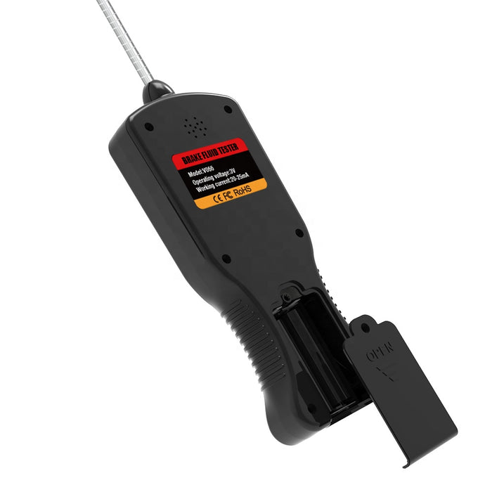 Brake Fluid Tester with High-Resolution Display, Universal Probe & Alarm – Tests DOT3, DOT4, DOT5.1