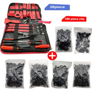 Clip puller lifting a door panel clip