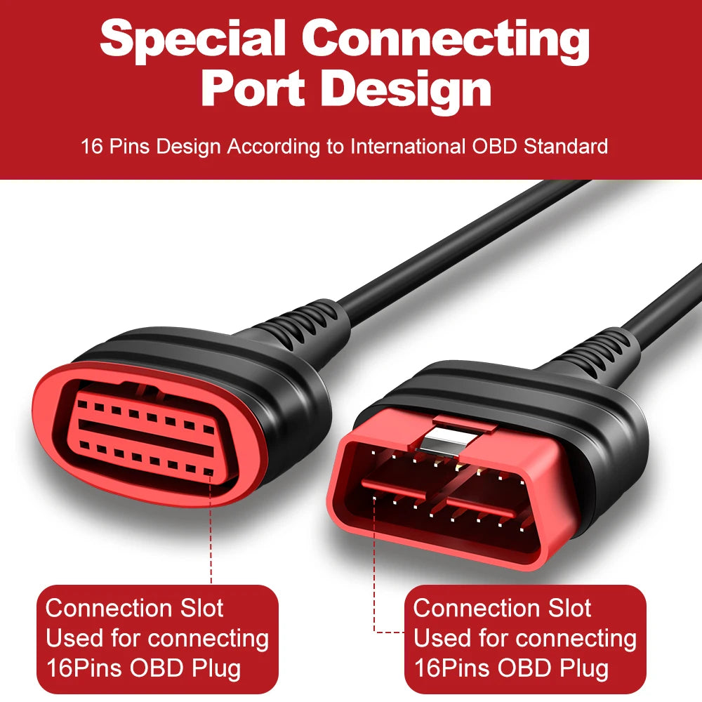 OBD2 Extension Cable 16 Pin Male to Female Car Diagnostic Extender Cable Automotive Adapter Cord Universal