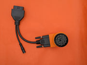 YOUCANIC BMW 20 pin to OBD2 adapter cable with auxiliary 12 V power lead