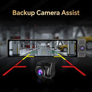 OBDPEAK H330 mirror dash cam mounted over a factory mirror
