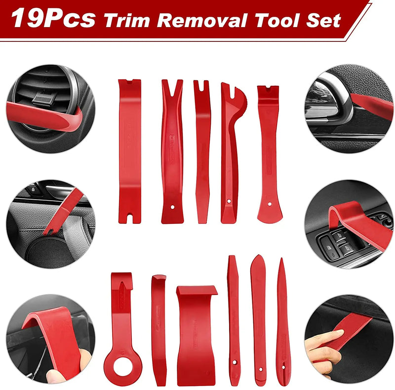 Trim removal tool kit laid out showing all 38 pieces