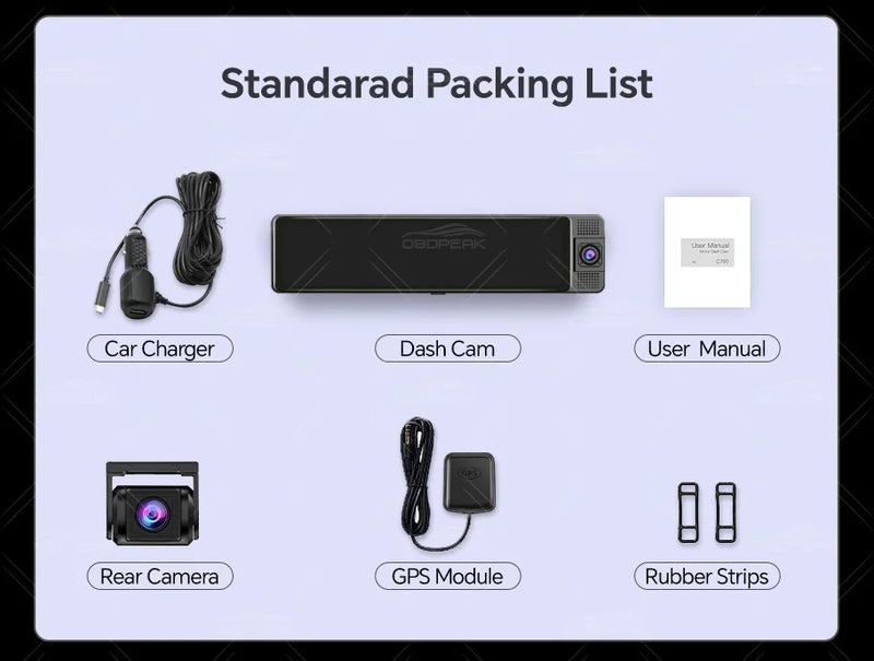 OBDPEAK H330 mirror dash cam features