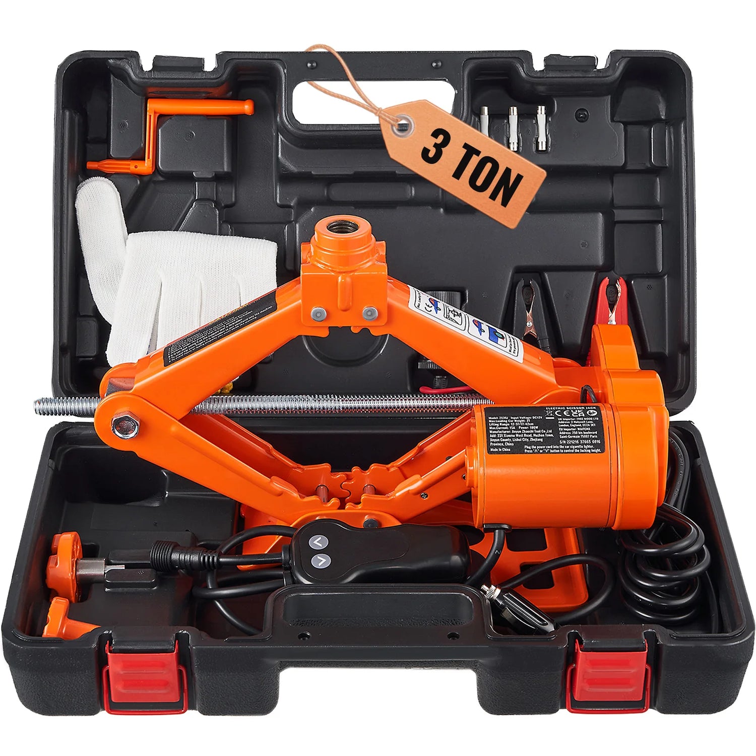 SucceBuy Electric Car Jack 3T Scissor Jack with Electric Impact Wrench 12V Portable Car Jack Lifting for SUV Truck Tire Change