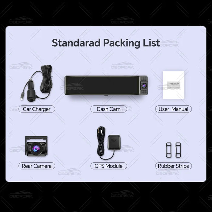WiFi 3 Channel 4K 11.26 Inch Rearview Mirror Three Way Dash Cam Inside Vehicle Camera DVRs Video Recorder Infrared Night Vision