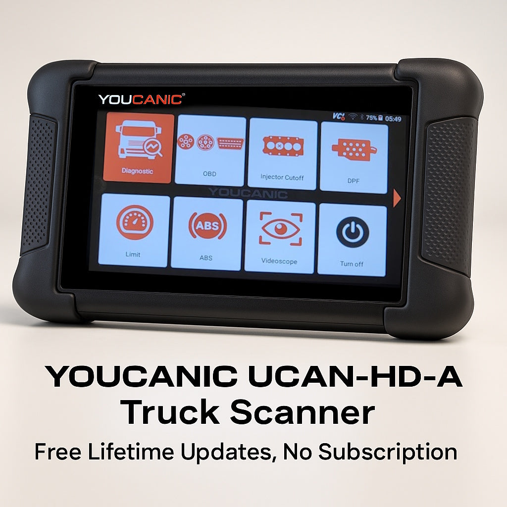 UCAN-HD-A Heavy Duty Truck Scanner – Full System Diesel Diagnostic Tool for Freightliner, Cummins, Volvo, Detroit Diesel, CAT, PACCAR, Hino, Isuzu