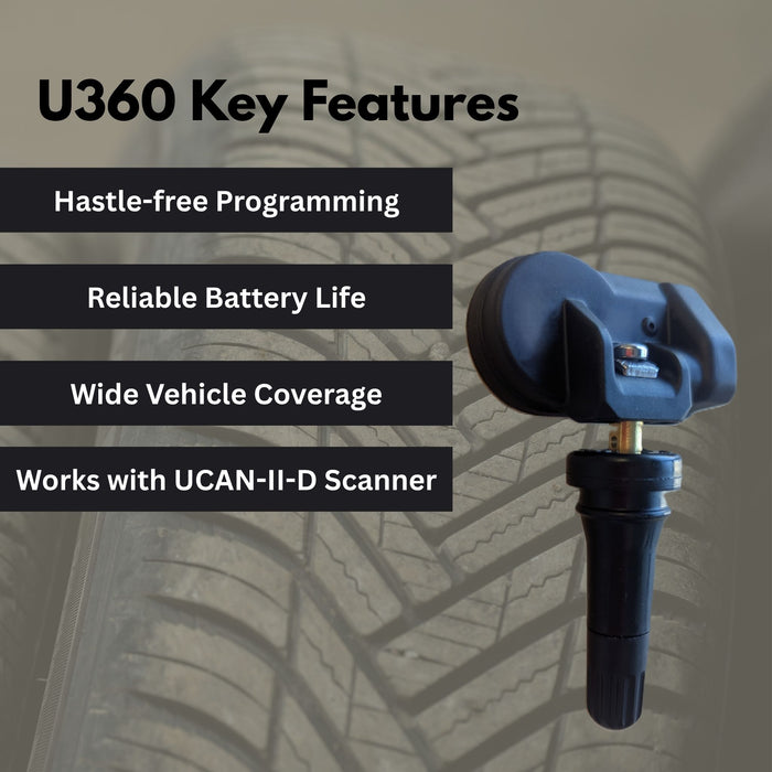 YOUCANIC U360 2-in-1 Universal Programmable TPMS Sensor – 315 MHz & 433 MHz