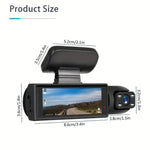Front & inside Car Camera, Dash Camera, Car Dashcam, Wide Angle Car Driving Recorder with IR Night-Visionr, Lps Screen 1080P HD Camera with Dual Lens, Dash Camera for Auto, Vehicle, Automotive, Interior