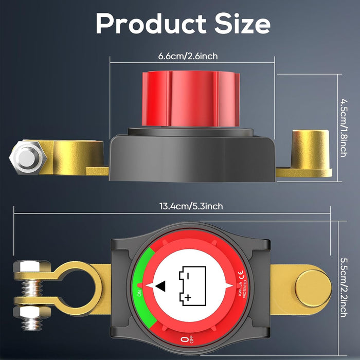 12V  Battery Disconnect  Kill Switch Heavy Duty for Cars, RVs, and Boats