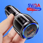 YOUCANIC TE-34PD car charger with QC 3.0 USB port and USB-C PD port