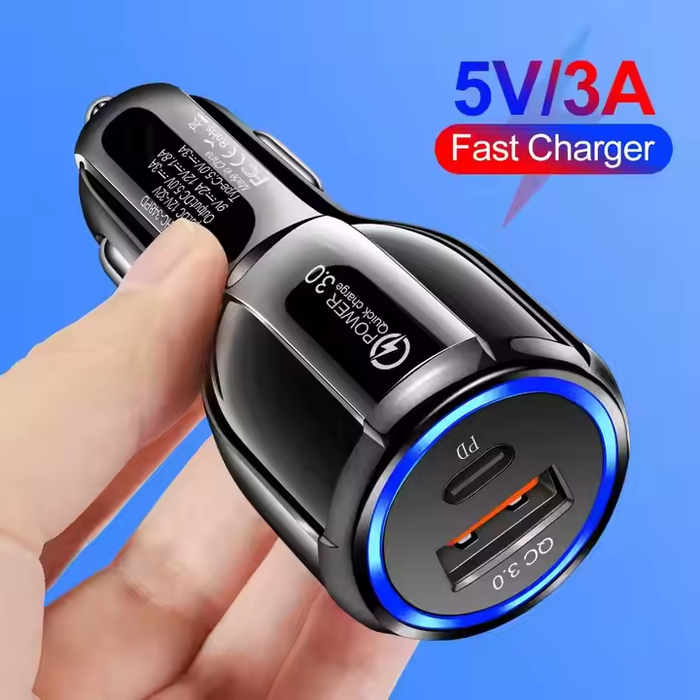 YOUCANIC Car Charger Adapter – Phone + Scanner Dual Port USB  (QC 3.0 + PD)