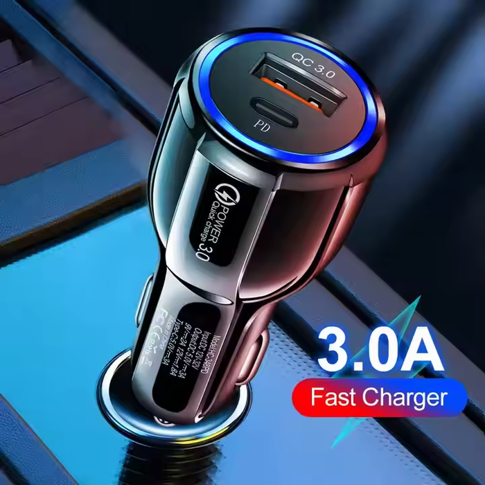 YOUCANIC Car Charger Adapter – Phone + Scanner Dual Port USB  (QC 3.0 + PD)
