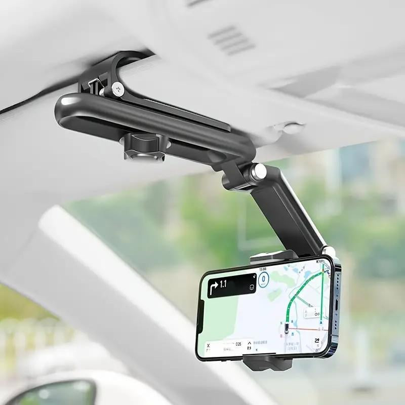 New 1080° Multi-Function Sun Visor Universal 360 Degree Rotating Phone Holder Suitable for Any Scene Car Holder-Rotatable and Retractable Porte Para Telefono Bracket Carmobile Supplies