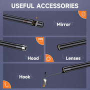 Camera, magnetic, hook and mirror tips included with the YOUCANIC videoscope