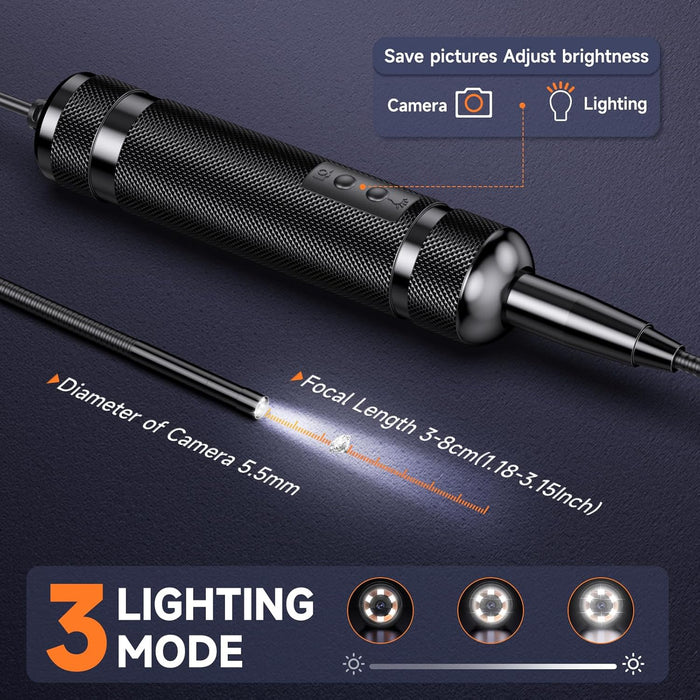 YOUCANIC USB Videoscope | IP67 Waterproof Boroscope with LED Camera for Precision Inspections